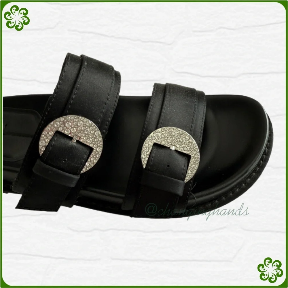 ZARA Rhinestone Buckled Slip-On Sandals - Picture 8 of 10